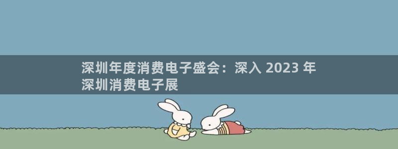 凯发天生赢家一触即发官网|深圳年度消费电子盛会:深入 2023 年
深圳消费电子展